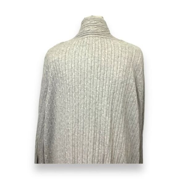 Kim Rogers Curvy Women’s Open Front Cable Knit Cotton Cardigan, Gray, size 2X - Picture 5 of 7
